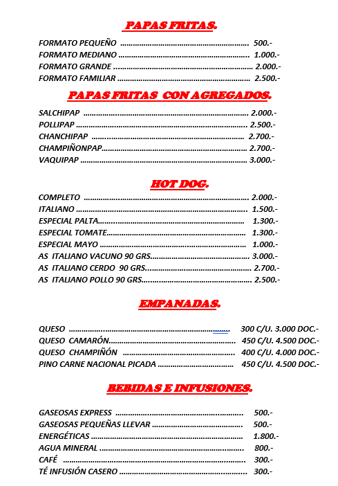 Carta de EcoTerranito en Frutillar, Los Lagos — página 2